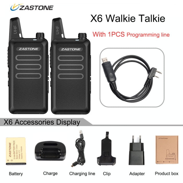 Zastone X6 Mini Walkie Talkie 400-470 UHF Walkie Talkie Tragbares Handfunkgerät Comunicador Zwei-Wege-Amateurfunk