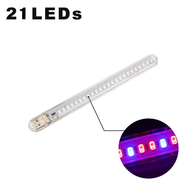 DC5V LED-Pflanzenwachstumslampe 21LEDs Tragbare USB-LED-Wachstumslichter Vollspektrum-LED-Phyto-Wachstumslicht für Sukkulenten