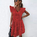 Summer Dress 2021 Women Polka Dot Street Sexy Casual Loose Thin Beach Party Dress Plus Size V Neck Mini Dress Female Vestidos