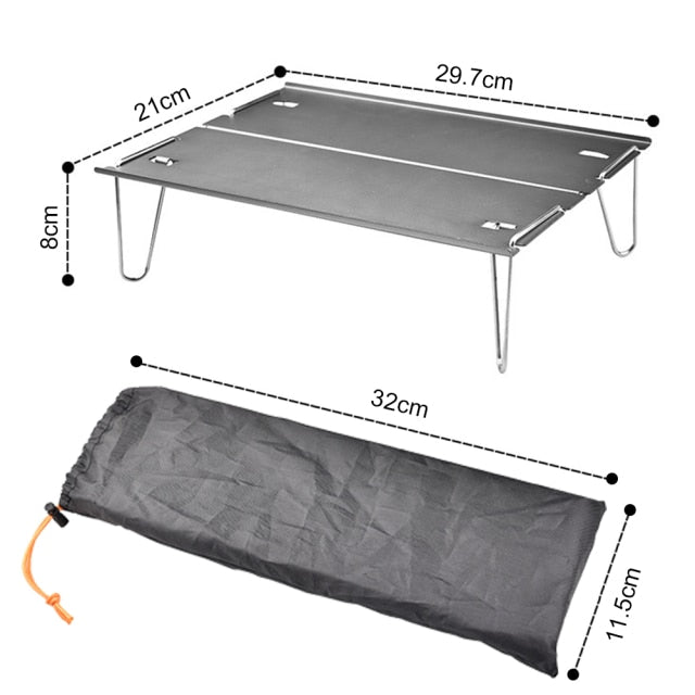 Portable Foldable Table Camping Outdoor Travel Picnic Tables Ultralight Aluminium Alloy Mini Desk Furniture with Storage Bag