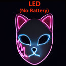 Anime Demon Slayer LED Mask Cosplay Sabito Kamado Makomo Cute Masks Halloween Party Costume Props