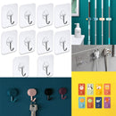 10 Uds. De ganchos para puerta, ganchos adhesivos para pared, transparentes, antideslizantes, sin rastro, resistentes, adhesivos para pared de cocina y baño