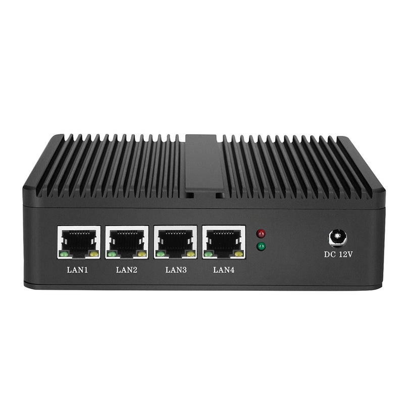 Lüfterloser Mini-PC OPNsense-Router Intel Celeron J1900 Quad-Cores 4 LAN-Ports Gigabit-Ethernet-Firewall-Appliance Pfsense OpenWrt