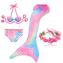 AngelGirl 2021 Girls Swimmable Mermaid Tail Princess Dress with Monofin Kids Holiday Mermaid Costume Cosplay Swimsuit Birthday