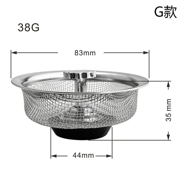 Stainless Steel Sink Strainer Waste Disposer Outfall Strainer Sink Filter Hair Sewer Outfall Kitchen Accessories Kitchen Tool