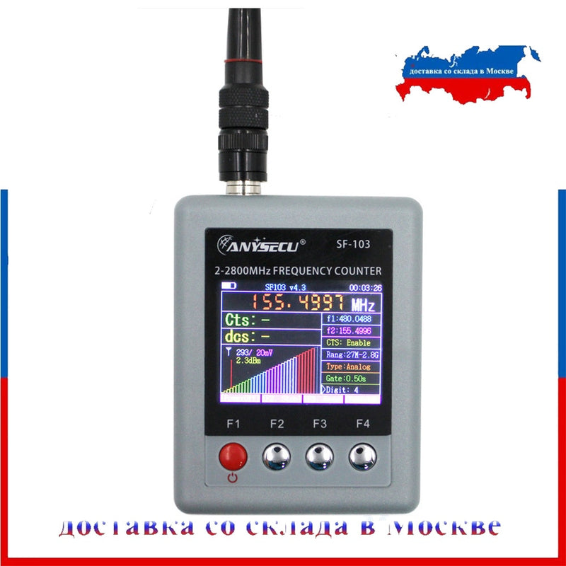 Contador de frecuencia Anysecu SF-103 2MHz-2800MHz CTCSS/DCS Medidor de frecuencia portátil SF103 para DMR y transceptor de mano analógico
