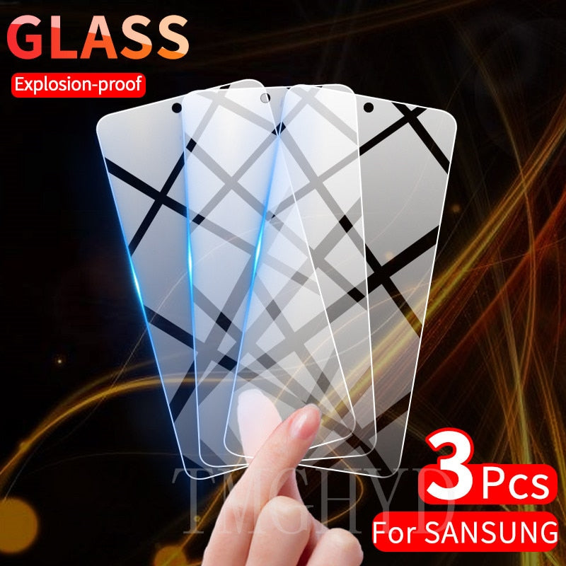 Protector de pantalla de vidrio templado para Samsung Galaxy A51 Note 20 10 S10 Lite S20 FE A32 A72 A52 A71 S21 Plus, 3 uds.