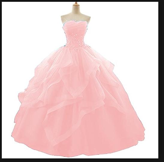 Quinceanera Dresses 2021 The Party Prom Elegant Strapless Ball Gown 5 Colors Formal Homecoming Quinceanera Dress Custom Size F