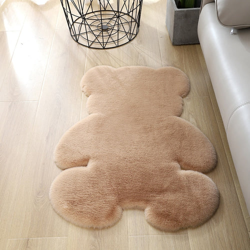 Bärenteppich Super weicher Teppich Modernes Wohnzimmer Schlafzimmer Antirutschmatte Flauschige Bodenteppiche Dekorteppiche Weiß Braun Kinder Fußmatte