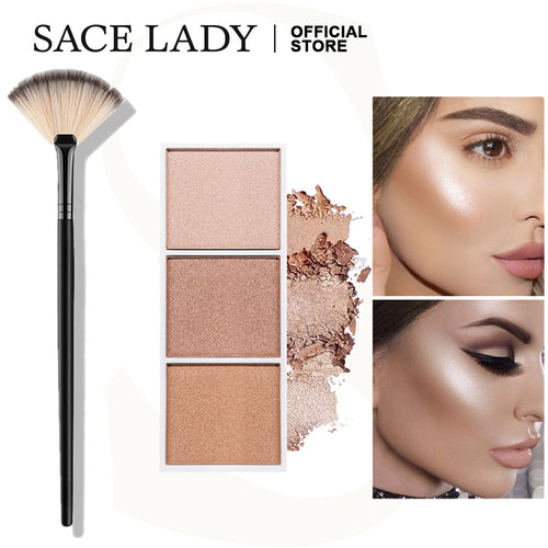 SACE LADY Shimmer Highlighter Palette Makeup Set Brush Face Powder Brushes Professional Make Up Natural Cosmetics Wholesale
