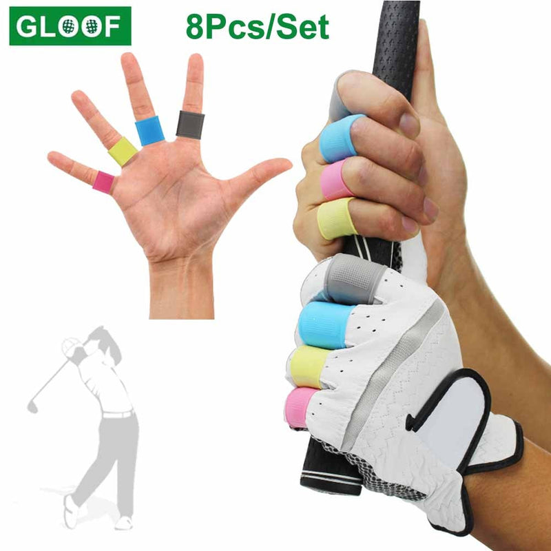 8Pcs/Set Golf Finger Silicone Support Sleeve Protective Cover Safety And Protection Performance Easy To Carry Men And Women