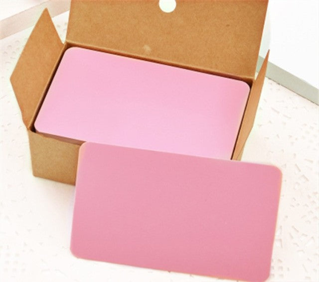 100pcs/lot Pure Color Cards Cute Mini  Kraft Word Card Blank Paper Postcards Memo Pad Notepad Creative Stationery