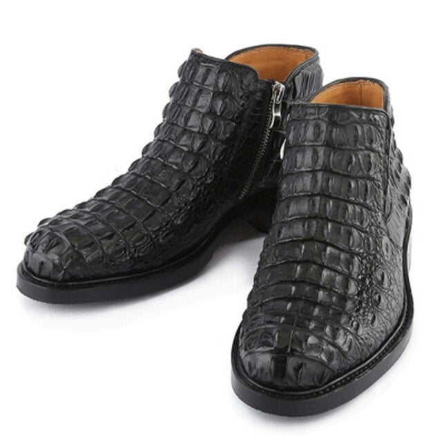 Zapatos de cocodrilo eyugaoduannanxie para hombre, botas de cocodrilo para hombre de corte alto personalizadas de gama alta, botas para hombre, botas manuales puras para hombre