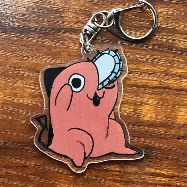 Anime Chainsaw Man Pochita Keychain Cartoon Props Unisex Acrylic Keyring Pendant