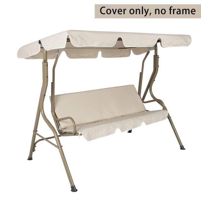 3 Seat Swing Canopies Seat Cushion Cover Set Patio Swing Chair Hammock Replacement Waterproof Garden swing cover set
