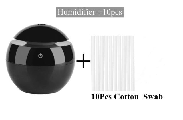 Difusor de Aroma USB de 130ML, humidificador ultrasónico de niebla fría, purificador de aire, 7 colores que cambian, luz LED nocturna para oficina y hogar