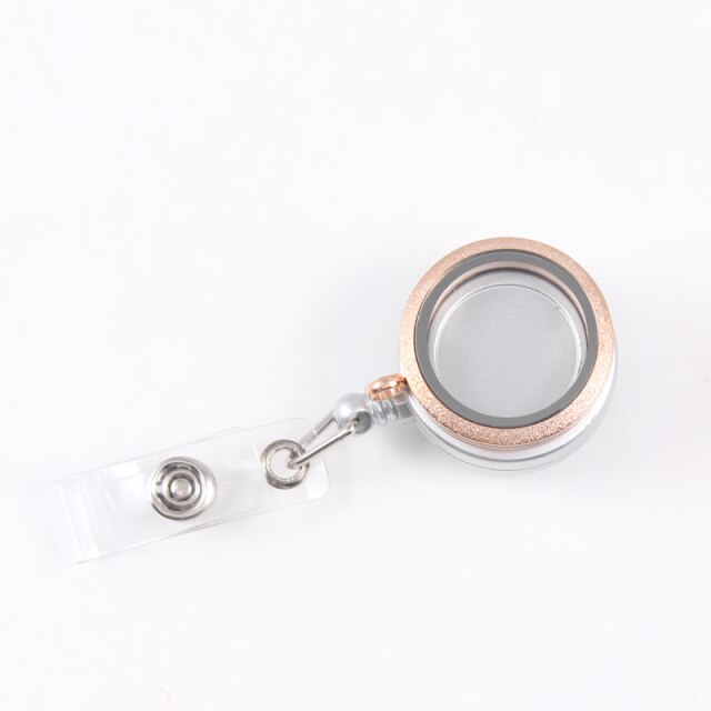 Mix Colors 30mm Edelstahl Shine Living Floating Charm Memory Medaillon Retractable ID Badge Reel Lanyard Holders Jewelry