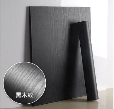 wallpaper cabinet furniture wood fiber wallpaperblack wood matt furniture stickers  boeing film pvc adhesive paper back vinyl