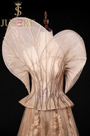 JUSERE Haute Couture Embroidery Floor Length Long Evening Dress  Formal Party Gowns Unique Vestido de festa