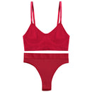 Women Bra Set Sexy Lingerie Female Underwear Bralette Ribbed Tops Girls Fashion Brassiere Basic Stretchy Tank Crop Tops Suit