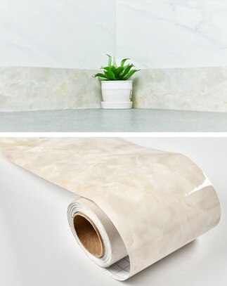 Línea de cintura impermeable de PVC de 5M/10M, línea de rodapié autoadhesiva de mármol y madera, papel tapiz, decoración para sala de estar, pegatinas de pared con borde de vinilo