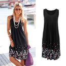 Sleeveless Floral Print Loose Beach Summer Dress Fashion Six Colors Casual Women Dress 2021 Sexy Dress Plus Size S-5XL