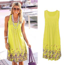 Sleeveless Floral Print Loose Beach Summer Dress Fashion Six Colors Casual Women Dress 2021 Sexy Dress Plus Size S-5XL