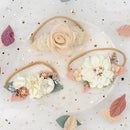 3 Styles Newborn Pearl Lace Artificial Flower Headbands for Baby Girls Handmade Nylon Elastic Hairbands Headband Baby Toddler