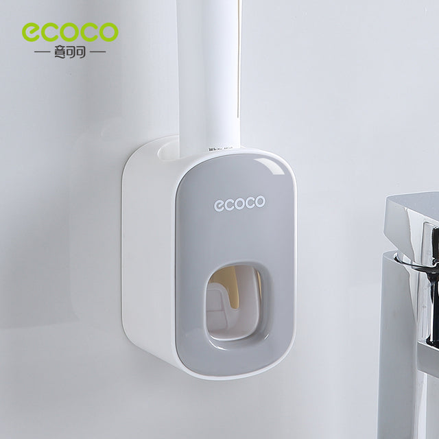 Dispensador automático de pasta de dientes ECOCO, accesorios de baño para montaje en pared, exprimidor de pasta de dientes impermeable, soporte para cepillo de dientes