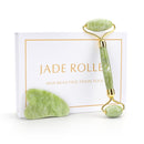 Natural Facial Massage Roller Guasha Scraping Board Set Double Heads Jade Stone Face Lift Body Slim Neck Thin Lift Massage Tools
