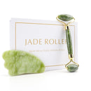 Natural Facial Massage Roller Guasha Scraping Board Set Double Heads Jade Stone Face Lift Body Slim Neck Thin Lift Massage Tools