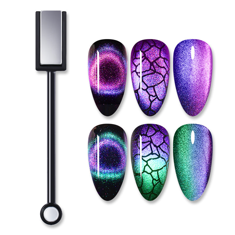 LILYCUTE Double Headed Nail Art Magnet Stick 9D Cat Magnetic for Nail Gel Polish Line Strip Effect Strong Magnetic Pen Tools