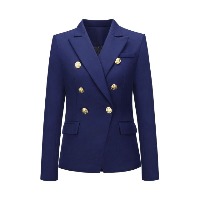 NEDEINS, chaqueta de invierno para mujer, chaqueta de doble botonadura, abrigo elegante de manga larga ajustado a la moda, chaqueta de traje, chaqueta de oficina para mujer