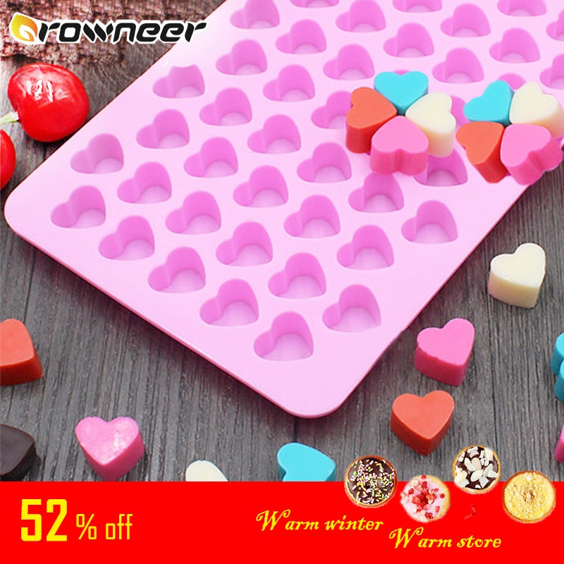 Mini-Herz-Form-Silikon-Eiswürfel-Behälter DIY Schokoladen-Fondant-Form 3D-Gebäck-Gelee-Plätzchen-Backen-Kuchen-Dekorations-Werkzeuge 5 Farben
