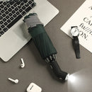 Automatic Umbrella With Reflective Stripe Reverse Led Light Umbrella Three Folding Inverted 10 Ribs Windproof Umbrellas Travel
