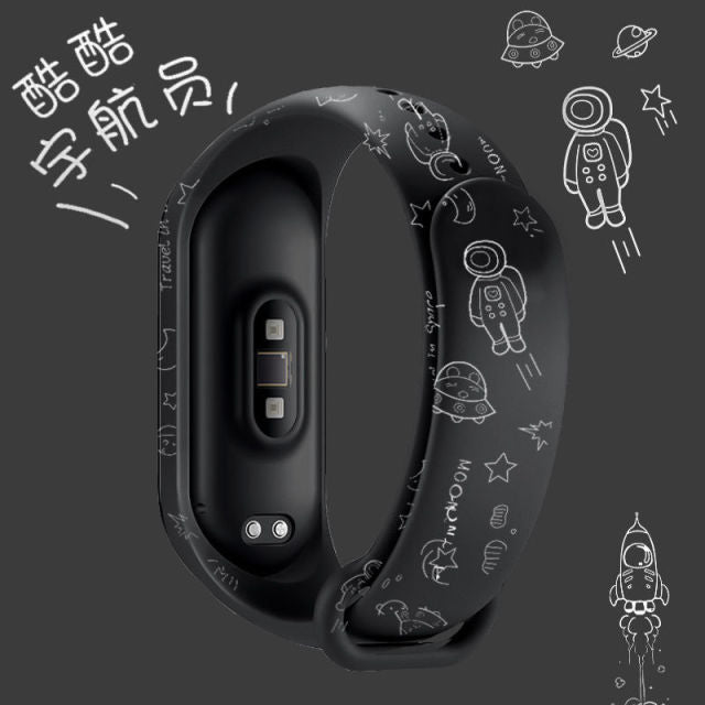 Armband für Xiaomi Mi Band 4 3 5 6 Uhrenarmband Kreativer Graffiti-Stil Silikonarmband Ersatz für XiaoMi Band 4 5 Armband