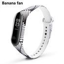 Correa para Xiaomi Mi Band 4 3 5 6 correa de reloj Creative graffiti estilo pulsera de silicona reemplazo para XiaoMi band 4 5 pulsera