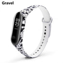 Correa para Xiaomi Mi Band 4 3 5 6 correa de reloj Creative graffiti estilo pulsera de silicona reemplazo para XiaoMi band 4 5 pulsera