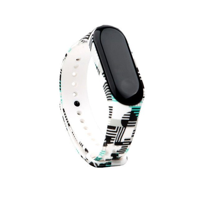 Armband für Xiaomi Mi Band 4 3 5 6 Uhrenarmband Kreativer Graffiti-Stil Silikonarmband Ersatz für XiaoMi Band 4 5 Armband