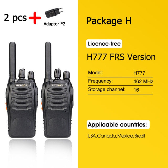 Retevis H777 Plus PMR 446 Funk-Walkie-Talkie 1 oder 2 Stück PTT-Walkie-Talkies FRS H777 USB-tragbares PTT-Funkgerät für die Jagd