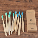 10PCS Colorful Toothbrush Natural Bamboo Tooth Brush Set Soft Bristle Charcoal Teeth Eco Bamboo Toothbrushes Dental Oral Care