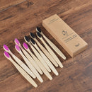 10PCS Colorful Toothbrush Natural Bamboo Tooth Brush Set Soft Bristle Charcoal Teeth Eco Bamboo Toothbrushes Dental Oral Care