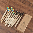 10PCS Colorful Toothbrush Natural Bamboo Tooth Brush Set Soft Bristle Charcoal Teeth Eco Bamboo Toothbrushes Dental Oral Care