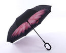 2021 Folding Long Shank Double Layer Inverted Umbrella Windproof Reverse C-Hook male golf umbrella reverse Umbrellas For Car