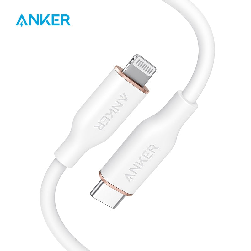 Anker Powerline III Flow, cable USB C a Lightning para iPhone 12 Pro Max / 12/11 Pro/X/XS/XR / 8 Plus, AirPods, (3 pies)