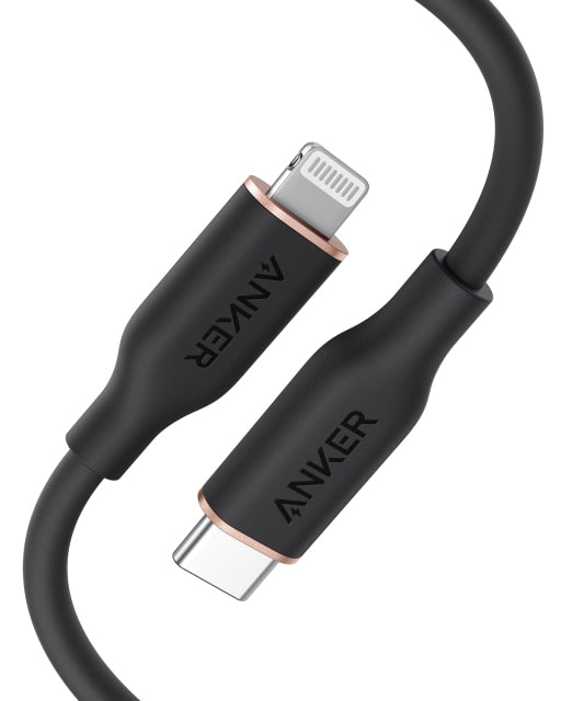Anker Powerline III Flow, USB C auf Lightning Kabel für iPhone 12 Pro Max / 12/11 Pro/X/XS/XR / 8 Plus, AirPods, (3 ft)