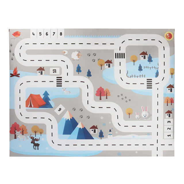 Baby Spielmatte Stadtverkehr Straßenkarte Matte Teppich Stadt Auto Parkplatz Straßenkarte Verkehrsschilder Baby Kletterspielmatte Spiel