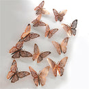 12 Uds 4D mariposa hueca pegatina de pared DIY decoración del hogar pegatinas de pared boda fiesta boda decoraciones mariposa niños habitación decoraciones
