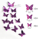 12 Uds 4D mariposa hueca pegatina de pared DIY decoración del hogar pegatinas de pared boda fiesta boda decoraciones mariposa niños habitación decoraciones