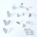 12 Uds 4D mariposa hueca pegatina de pared DIY decoración del hogar pegatinas de pared boda fiesta boda decoraciones mariposa niños habitación decoraciones